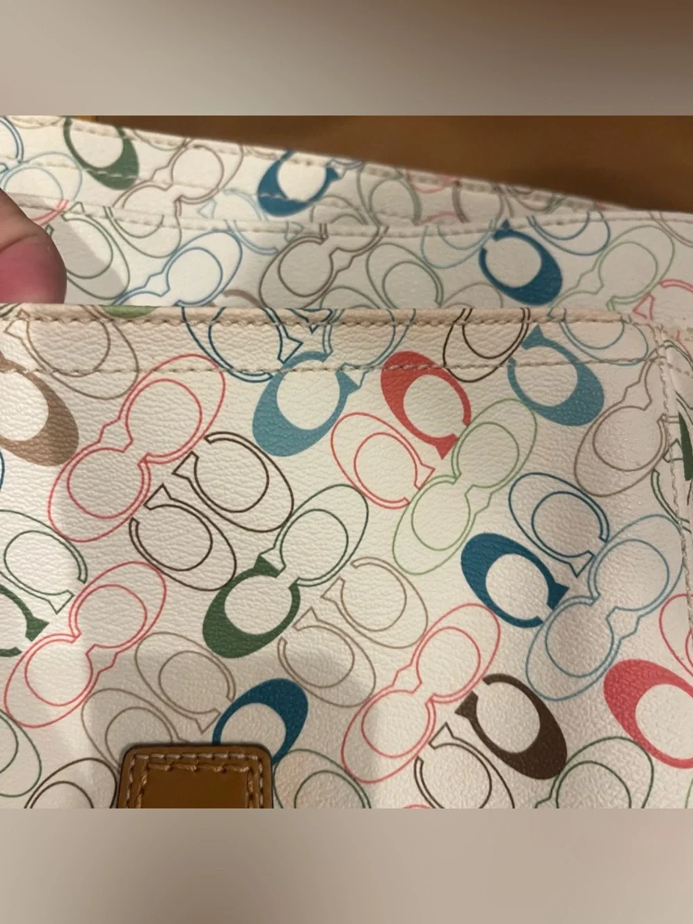 COACH Men’s Multicolor Candy Monogram Messenger Bag EUC Authentic Like New